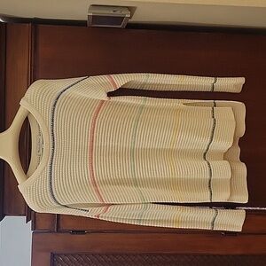 Michael Stars | White Lightweight Cotton Sweater With Colorful Stripes - Size XS